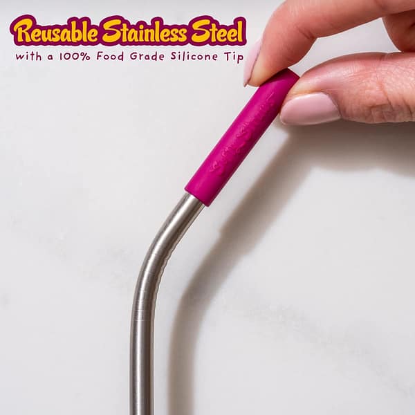 Premium Reusable Stainless Steel Drinking Straws With Silicone Tips - Image 4