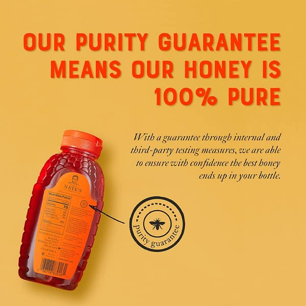 Nate's 100% Pure, Raw & Unfiltered Honey - Award-Winning Taste, 32oz. Squeeze Bottle - Image 2